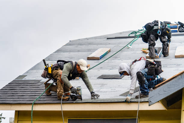 Professional Roofing technician working in Hull, TX